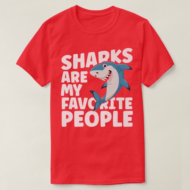 Hajar är mina favoriter Cute Shark Älskare T Shirt (Design framsida)