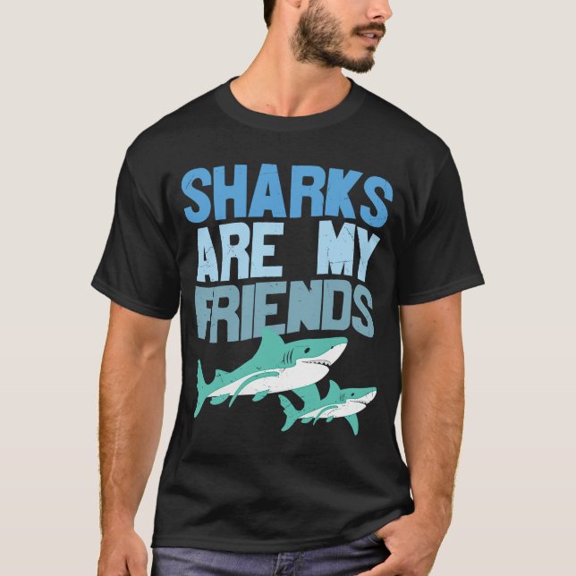 Hajar är mina vänner Coola Shark Scuba Divers T Shirt (Framsida)