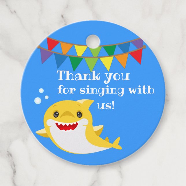 Hajar blåhavsdagsetiketter gåvor etiketter (Framsida)