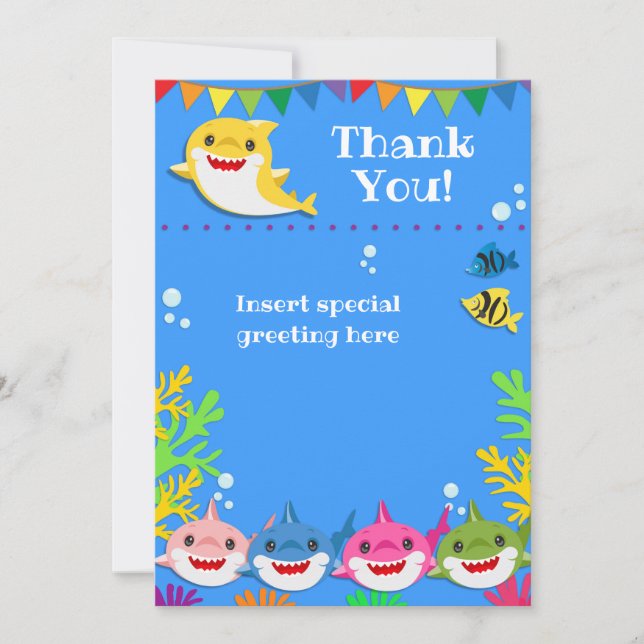 Hajar Blue Ocean Birthday Tack Kort (Framsida)