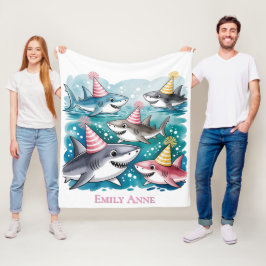 Hajar Cute under Sea Girl Födelsedagsfest Fleecefilt