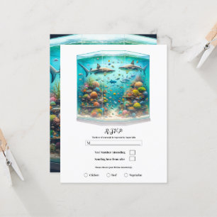 Hajar & Fisk Akvarell Akvarium RSVP Inbjudningar
