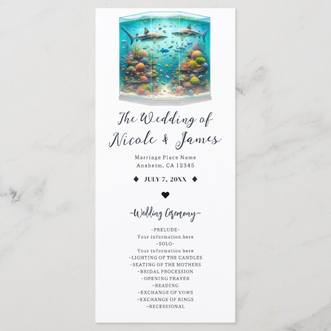 Hajar & Fisk Akvatisk Akvarell Akvariem Program (Framsida)