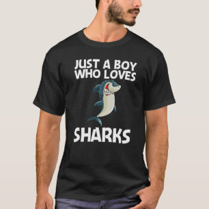 Hajar för pojkar Kids White Shark T Shirt