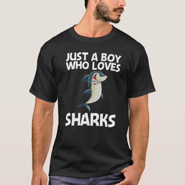 Hajar för pojkar Kids White Shark T Shirt (Framsida)