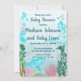 Hajar, hav, Sea Life Baby Shower-inbjudan Inbjudningar