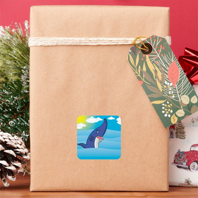 Hajar i havet fyrkantigt klistermärke (Skapare uppladdad)