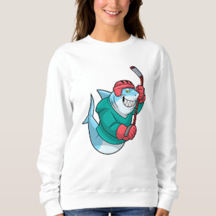 Hajar i Ice hockey med ishockey-klubba och hjälmet T Shirt