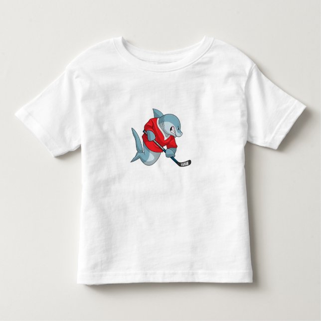 Hajar i Ice hockey med ishockeyklubba T Shirt (Framsida)