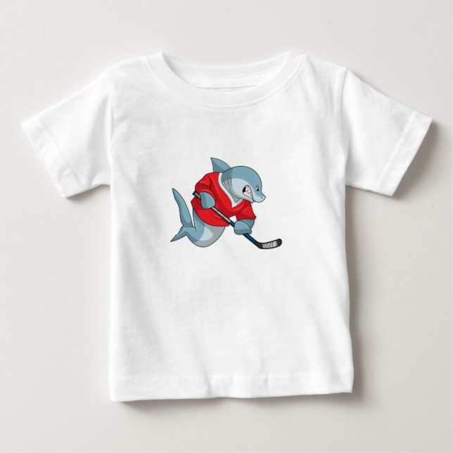 Hajar i Ice hockey med ishockeyklubba T Shirt (Framsida)