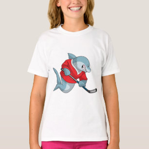 Hajar i Ice hockey med ishockeyklubba T Shirt