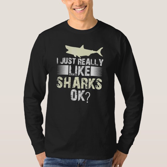 Hajar jag bara Verkligen som hajar T Shirt (Framsida)