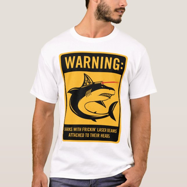 hajar med frickinlaser strålar fäst t-shirt (Framsida)