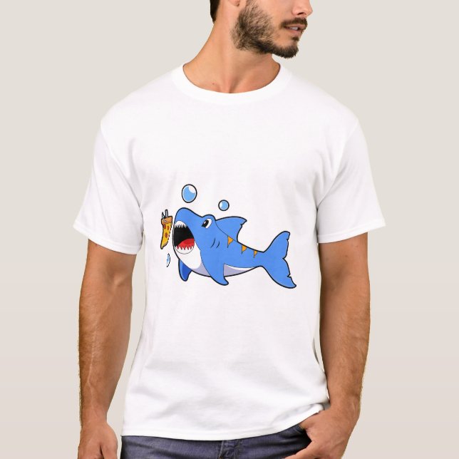 Hajar med Pizza som bete T Shirt (Framsida)