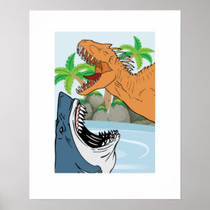 Hajar och dinosaurer för dysgåvor poster