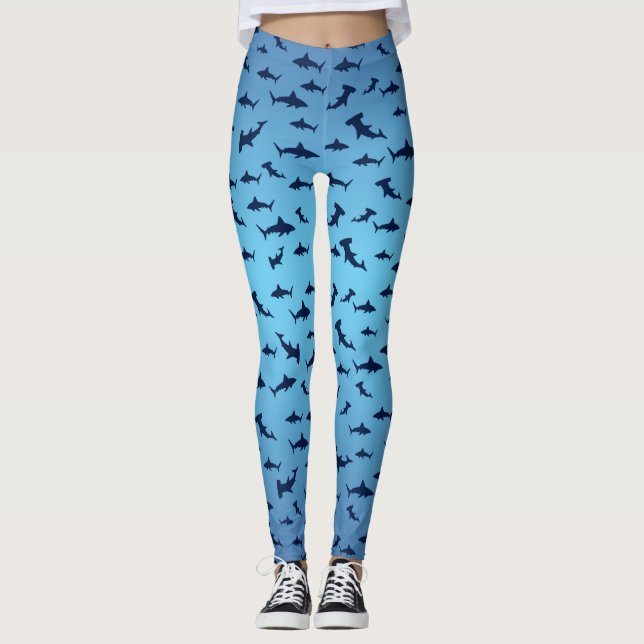 Hajar och Hammerhead-hajar Leggings (Framsida)