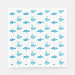 Hajar och Whales Blue Boy's Baby Shower Pappersservett