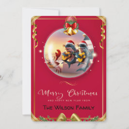 Hajar på ett vanligt Helgdag-kort för vänner Julkort