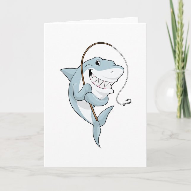 Hajar som Fisher med fiskspole Kort (Framsida)