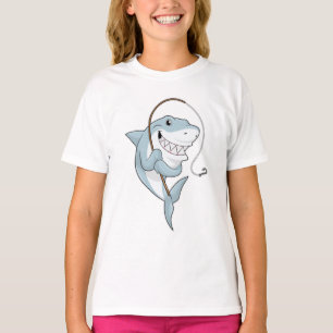 Hajar som Fisher med fiskspole T Shirt