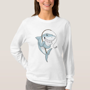 Hajar som Fisher med fiskspole T Shirt