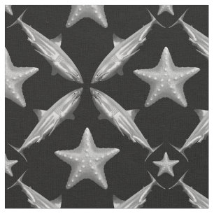Hajar Starfish Ocean Life Nautical Coastal Black Tyg