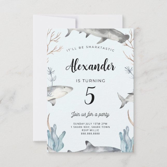 Hajar under Havets födelsedag Inbjudningar (Framsida)