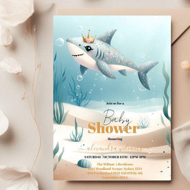 Hajar under Sea Baby Shower Inbjudningar (Skapare uppladdad)