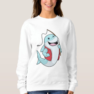 Hajar vid fiske med fiskstav t shirt