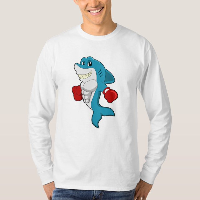 Hajas som Boxer med Boxing handskar T Shirt (Framsida)