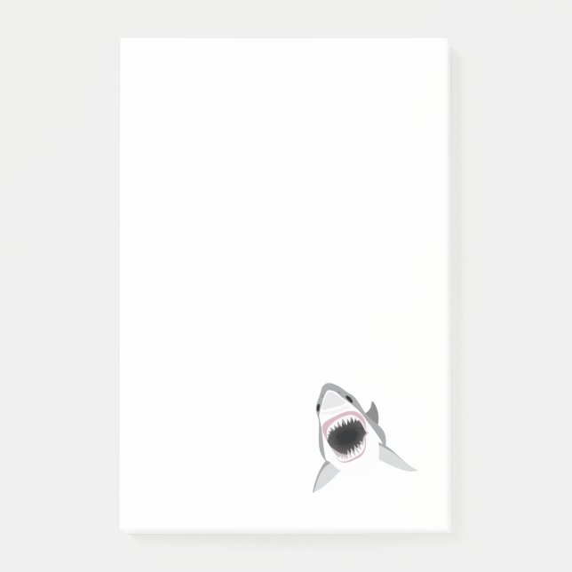 Hajattack - bita av den underbara vithajen post-it block (Framsida)