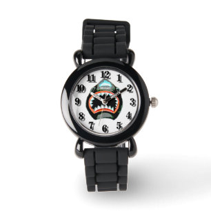 Hajattack Funny Watercolor Illustration Armbandsur