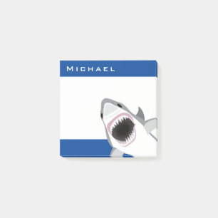 Hajattack tillfogar ditt roliga namn post-it block