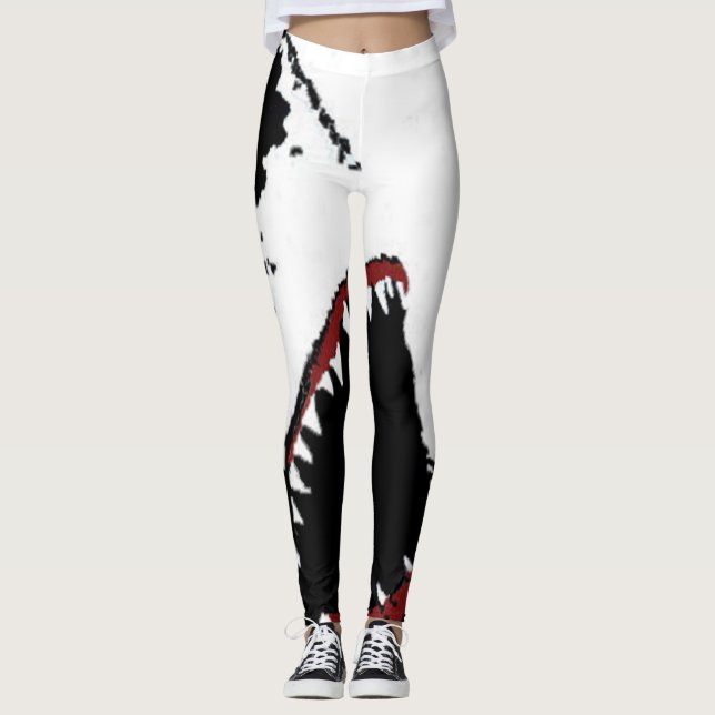 HAJATTACKDAMASKER - UNDERBAR VITHAJDESIGN LEGGINGS (Framsida)
