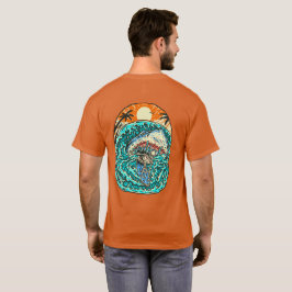 Hajattackerar Surfande Skelettkille Strand T Shirt