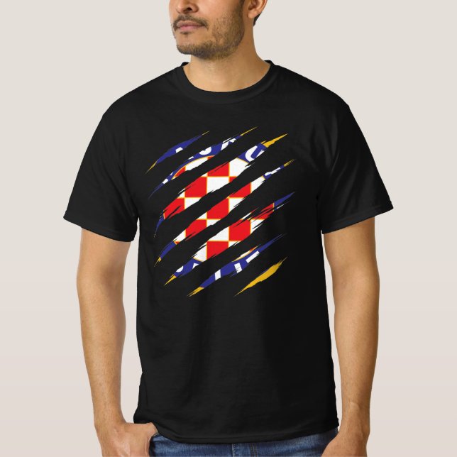 Hajduk Split Hrvatska Torcida Kroatiska fotbollen T Shirt (Framsida)
