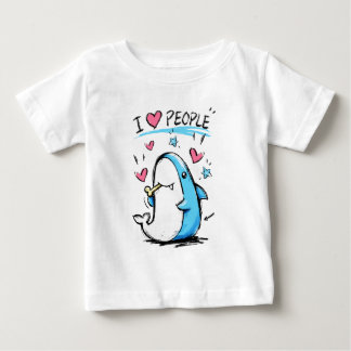 Hajen älskar människor Rollig Teckning Serieteckni T Shirt
