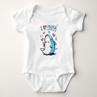 Hajen älskar människor Rollig Teckning Serieteckni T Shirt