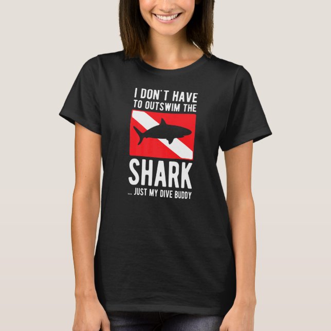 Hajen är min dykardykning i Buddy Scuba Diver T Shirt (Framsida)