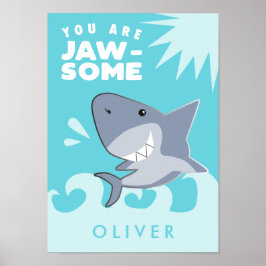 Hajen du är Jawsome Boys Room Poster