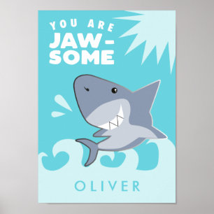 Hajen du är Jawsome Boys Room Poster