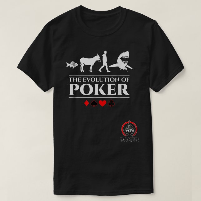 Hajen från Poker Fish Donkey Man Card T Shirt (Design framsida)