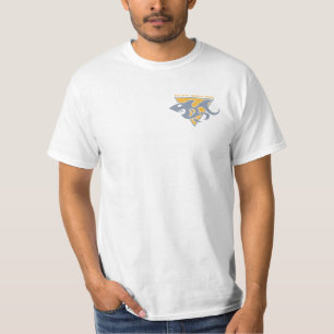 Hajen markerar - guld & grå färg t shirt