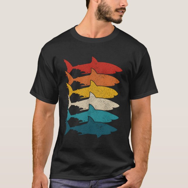 Hajfisk som fiskar Underbar vithaj T Shirt (Framsida)