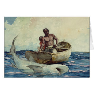 Hajfiske, 1885 hälsningskort