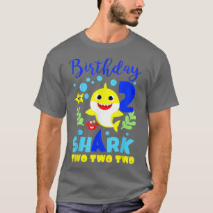 Hajfödelsedag 2 år Gammal 2:a födelsedagsmatchning T Shirt