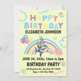 Hajfödelsedagsinbjudan i gult inbjudningar