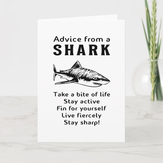 Hajhaj Fin Coola Ocean Funny Gift Kort (Framsida)