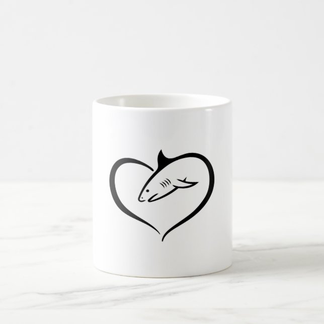 Hajhaj Fin Fish Sea Ocean Coola Funny Gift Kaffemugg (Center)