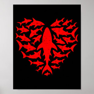 Hajhjärta Ocean Roligt Alla Hjärtans Dag Män Kvinn Poster